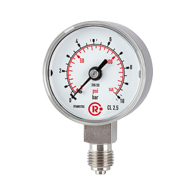 Riegler Standardní manometr, nerezová ocel, dno G 1/4, 0 - 6,0 bar, Ø 40 102410