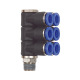 Riegler L-manifold „Blue Series“, 6-cestný, otočný, R 1/4 a. Ø6mm 109721