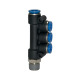 Riegler T-manifold „Blue Series“, otočný, R 1/8 vnější, Ø 4x8 109735