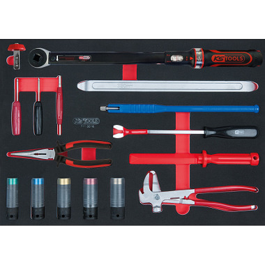 KS Tools Reifendienst-Werkzeug-Satz, 16-tlg. 1/1 Systemeinlage 711.0016