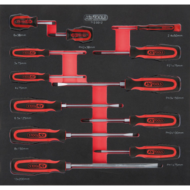 KS Tools Ergotorque+ Schraubendreher-Satz, 12-tlg 2/3 Systemeinlage 712.0012