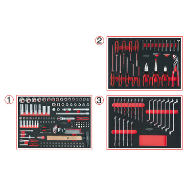 KS Tools Werkstattwagen-Einlagenpaket, 296-tlg. 713.0296