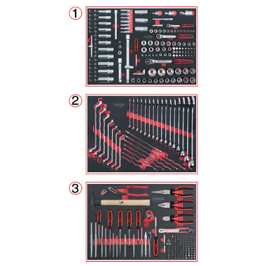 KS Tools Werkstattwagen-Einlagenpaket, 310tlg. 713.0310