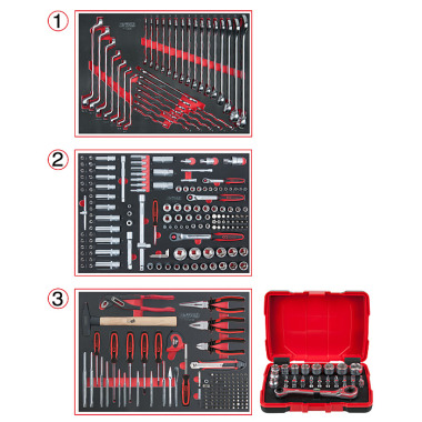 KS Tools Werkstattwagen-Einlagenpaket, 341-tlg. 713.0341