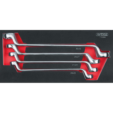 KS Tools Doppelringschlüssel-Satz, 4-tlg 1/3 Systemeinlage 713.2004