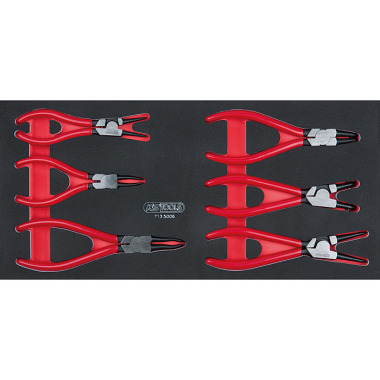 KS Tools Seegeringenzangen-Satz, 6-tlg. 1/3 Systemeinlage 713.5006