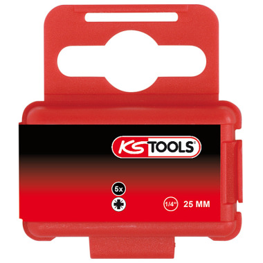 KS Tools 1/4" Bit, 25mm, PZ1, 5er Pack 911.2220