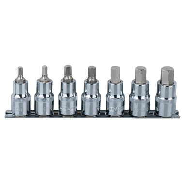 KS Tools 1/2"CHROME+Bit-Stecknuss-Satz Innen6kant, 7-tlg.5-14mm 918.1335