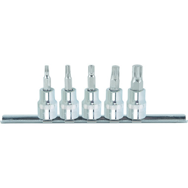 KS Tools 3/8"CHROME+Bit-Stecknuss f.XZN-Schrauben Satz 5-tlg., M4-M10 918.3773