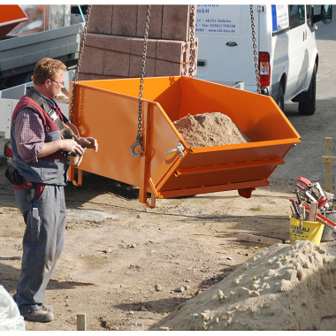 BAUER Kontejner na stavební materiál BBK 100, lakovaný, RAL 3000 ohnivě červená 4511-20-0000-2