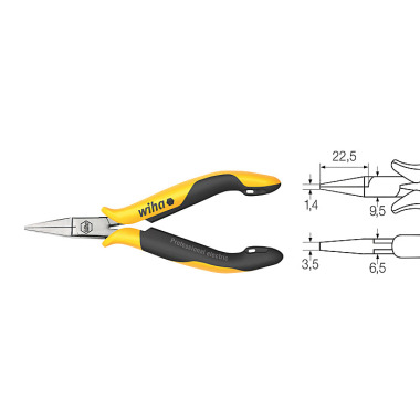 Wiha Klešte s plochými celistmi Professional ESD ploché, krátké celisti (26806) 120 mm