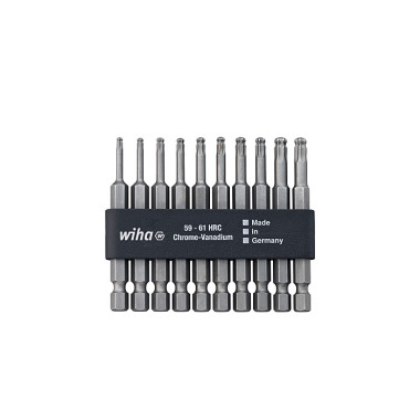 Wiha Bit Set Professional 70 mm Kulová hlava TORX® 1/4 v lište s nástavci 10díl. (32804)