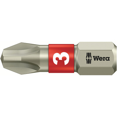 Wera 3851/1 TS PH 3 x 25 mm Phillips-Recess-Bit, Torsionsform, Edelstahl 05071012001