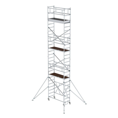 MUNK Folding scaffolding 0.75 x 1.80 m with outrigger Platform height 6.80 m 115169