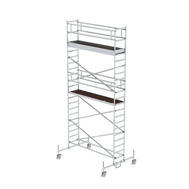 MUNK Mobile scaffolding, 0.75 נ3.0 m, with chassis bar. Platform height 5.45 m 156545