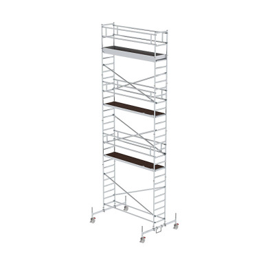 MUNK Mobile scaffolding, 0.75 נ3.0 m, with chassis bar. Platform height 7.45 m 156745