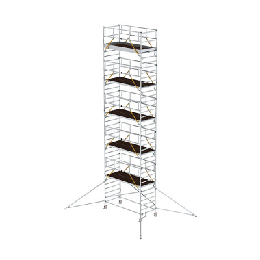 MUNK Mobile scaffolding SG 1.35 נ3 m with outrigger & double platform platform height 10.35 m 169039