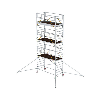 MUNK Mobile scaffolding SG 1.35 נ3 m with outrigger & double platform platform height 6.43 m 169639