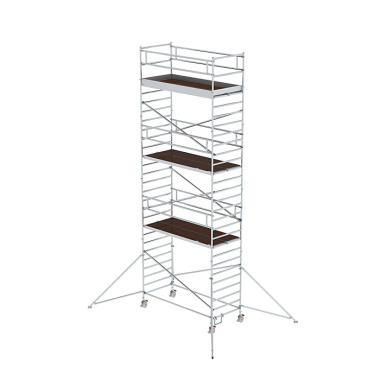 MUNK Mobile scaffolding, 1.35 נ3.0 m, with outrigger &amp double platform. Platform height 7.35 m 169736