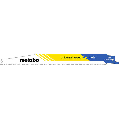 Metabo 5 Säbelsägeblätter universal wood + metal 200 x 1,25 mm, BiM, progressiv (631915000)