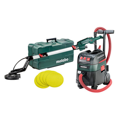 Metabo Langhalsschleifer LSV 5-225 Comfort + Allessauger ASR 35 M ACP Set (690940000) mit 25 Haftschleifblättern 225 mm P 120 Kunststoffkoffer