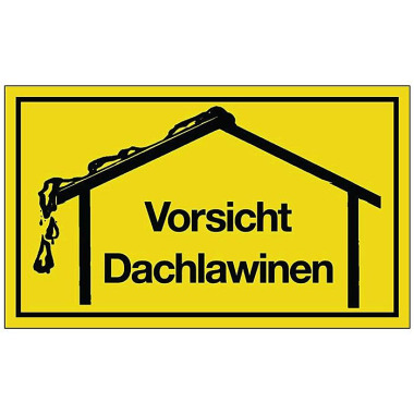 Hinweiszeichen Vorsicht Dachlawinen L250xB150mm gelb schwarz Ku. 3000277057