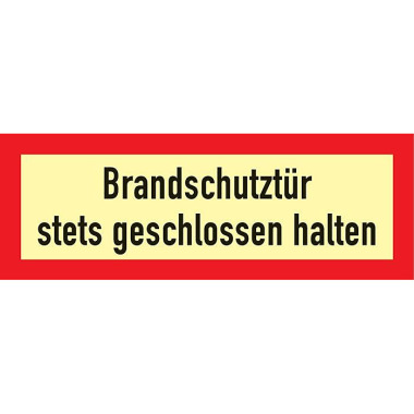 Brandschutzzeichen DIN 4066 L297xB105mm Brandschutztür stets geschl.halten Folie 57408