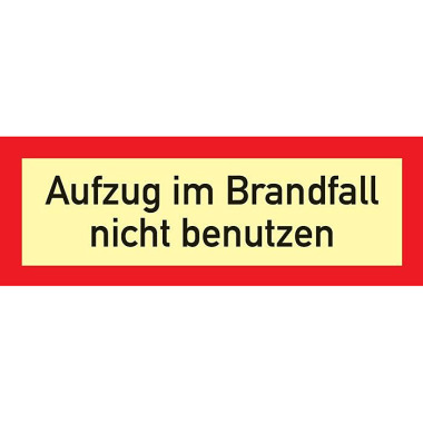 Brandschutzzeichen DIN 4066 L297xB105mm Aufzug n.benutzen Folie 57791