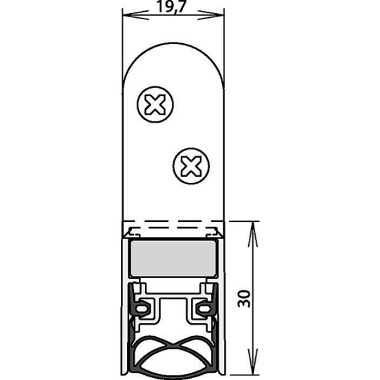 Türdichtung Schall-Ex® Ultra WS 1-290 2-s.L.1083mm Alu.silberf.HLT ATHMER 1-290-1085