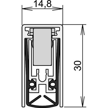 Türdichtung Schall-Ex® L-15/30 WS 1-880 1-s.L.958mm Alu.silberf.HLT ATHMER 1-880-0960