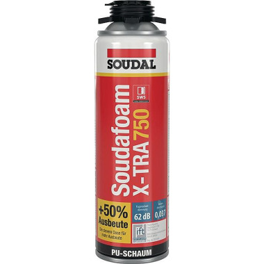 1K-Pistolenschaum SOUDAFOAM X-TRA 750 500 ml B2 grau o.Einw.-Handsch.Dose SOUDAL 114495