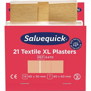 Pflasterstrips Salvequick Textilpflaster ext.gr.6 Nachfüllpack je 21 St.SALVEQUICK 6470