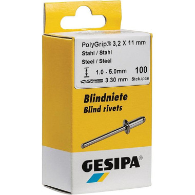 Blindniet PolyGrip® Nietschaft dxl 4,8x15,0mm Stahl/Stahl 50 St.GESIPA 1464885