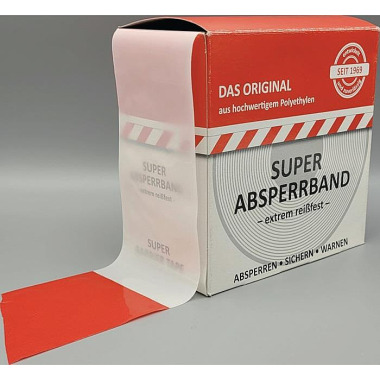 Absperrband L.100m B.80mm rot/weiß geblockt 100m/Karton KELMAPLAST 1100000800100150000000000