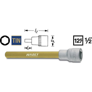 Steckschlüsseleinsatz 986-7 1/2 Zoll Innen-6-kant SW 7mm L.60mm HAZET