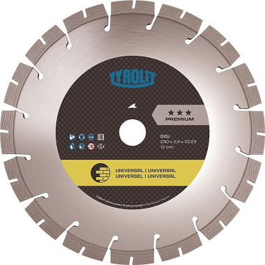 Diamanttrennscheibe DCU Premium D.230mm Bohr.22,23mm Bau univ.12mm TYROLIT 34468871