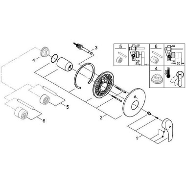 Grohe EH-Wannenbatterie E UROSMART FMS f 35501 chr 19450002