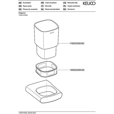 Keuco Glashalter ELEGANCE Kri-gl m Halter vc 11650019000