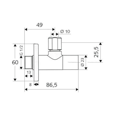 SCHELL Design-Eckventil S TILE 1/2" chrom 053760699