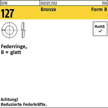 Federring DIN 127 B 8 CuS n Bronze 500 Stück 001277020080000