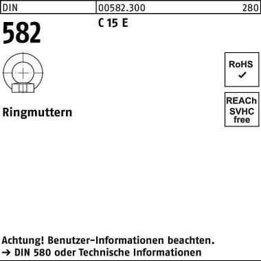 Ringmutter DIN 582 M14 C 15 E 10 Stück 005823000140000