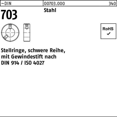 Stellring DIN 703 Gewinde stift 45x 80x 28 Stahl sc hwere Reihe 1 Stück 007030000450000