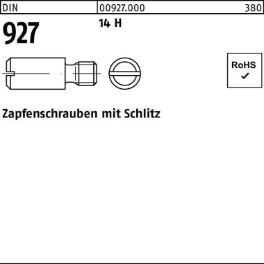 Zapfenschraube DIN 927 Sc hlitz M4x 6 14 H 100 Stüc k 009270000040006