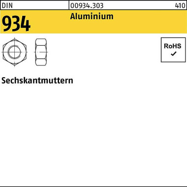 Sechskantmutter DIN 934 M 5 Aluminium 100 Stück 009343030050000