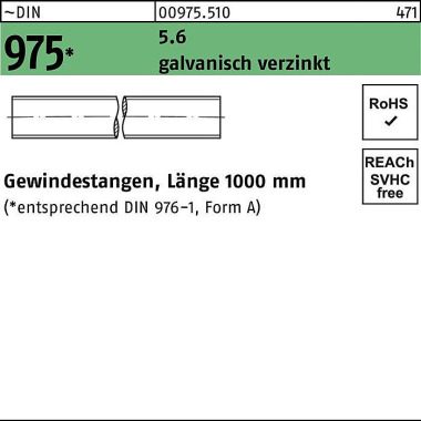 Gewindestange DIN 975 M8x 1000mm 5.6 galv.verz. 1 Stück 009755100080000