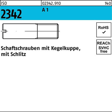 Schaftschraube ISO 2342 K egelkuppe/Schlitz M4x 16 A 1 100 Stück 023429100040016