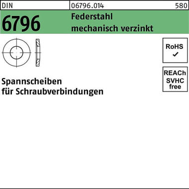 Spannscheibe DIN 6796 8x 18x 2 Federstahl mech.ver z. 1000 Stück 067960140080000