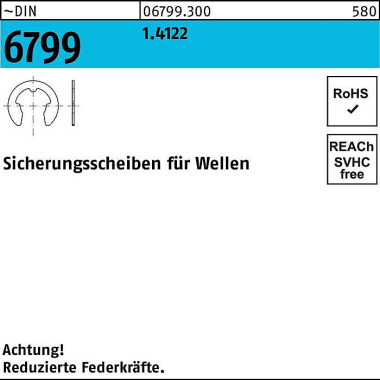 Sicherungsscheibe DIN 679 9 f.Wellen 2,3 1.4122 250 Stück 067993000023000