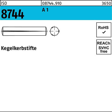 Kegelkerbstift ISO 8744 8 x 40 A 1 100 Stück 087449100080040