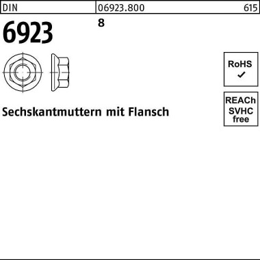 Sechskantmutter DIN 6923 Flansch M5 8 1000 Stück 069238000050000